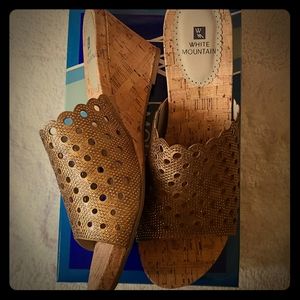 White Mountain Atlie Embellished Wedge Sandals